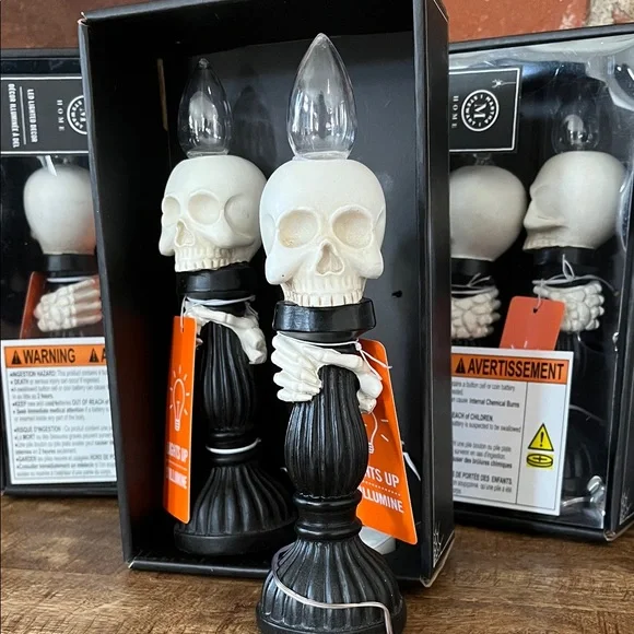 Martha Stewart battery operated skull candles Holiday Decor